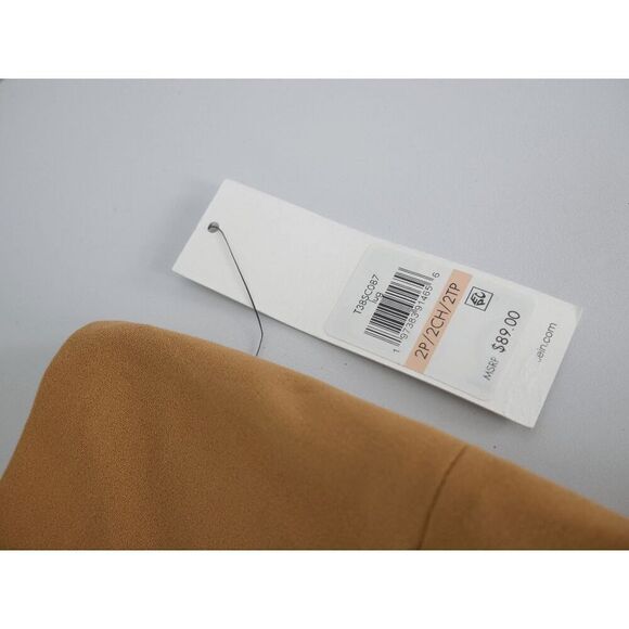 CALVIN KLEIN Women's Petite Scuba Crepe A-Line Skirt Luggage Color 2P - Picture 9 of 10